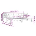 vidaXL Lit de jour et lit gigogne sans matelas 90x190 cm bois massif