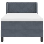 vidaXL Lit à ressorts avec matelas Gris foncé 200 x 100 cm Polyester