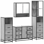 vidaXL Ensemble de meubles de salle de bain 4 Pièces sonoma gris