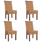 vidaXL Chaises à manger lot de 4 marron rotin naturel
