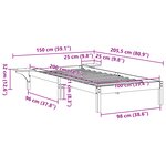 vidaXL Cadre de lit avec tables de chevet Marron Marron