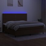 vidaXL Sommier à lattes de lit matelas et LED Marron foncé 200x200 cm