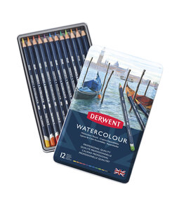 Crayon de couleur aquarellable Derwent WaterColour 12 pièces