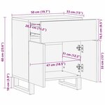 vidaXL Cabinet de chevet avec tiroir Blanc et noir 50 x 33 x 60 cm