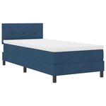vidaXL Literie Box Spring avec Matelas & LED Bleue 100x200 cm Tissu