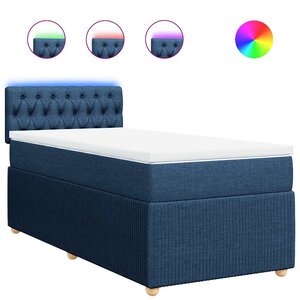 vidaXL Sommier à lattes de lit avec matelas Bleu 80x200 cm Tissu