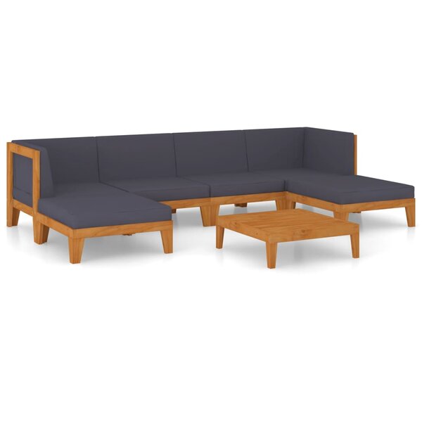 vidaXL Salon de jardin 7 Pièces avec coussins Bois d'acacia solide