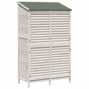 vidaXL Abri de jardin Blanc 106 x 56 x 176 5 cm Bois de Sapin Massif
