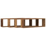vidaXL Étagère murale avec étagère 4 Pièces Bois ancien 80 x 15 x 26 cm