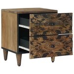 vidaXL Cabinet de chevet avec tiroir 2 Pièces Marron 40 x 33 5 x 46 cm