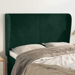 vidaXL Tête de lit avec oreilles Vert foncé 147x23x118/128 cm Velours
