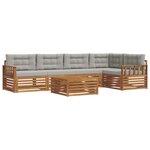 vidaXL Ensemble de canapés d'extérieur 6 pc Gris Naturel et Clair