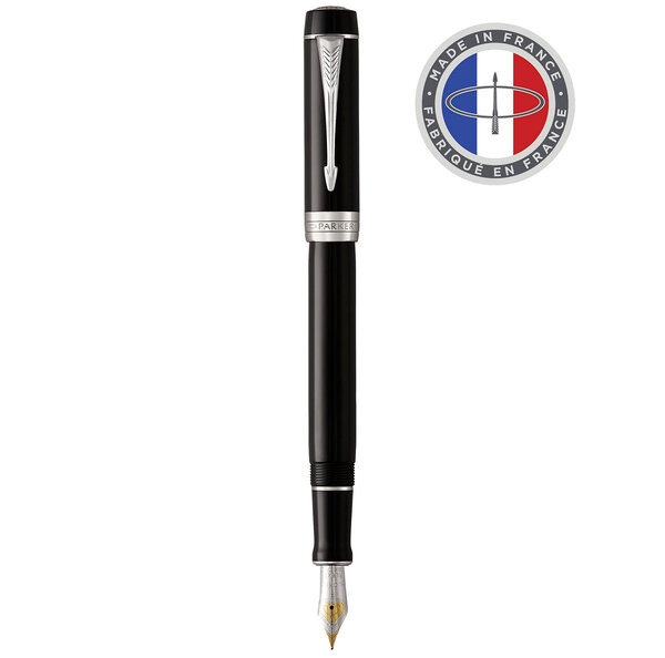 PARKER Duofold Centennial Stylo plume  Noir  Plume moyenne en or 18K  encre noire   Coffret cadeau