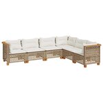 vidaXL Salon de jardin avec coussins 6 Pièces beige résine tressée