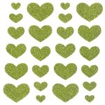 Stickers Coeurs à paillettes - vert