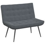 vidaXL Banc gris foncé 110x74x84 cm velours