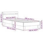 vidaXL Cadre de lit Chêne artisanal 98 5 x 200 cm Bois d'ingénierie