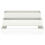 vidaXL Jardinière de jardin 3 niveaux 90x90x35 cm Acier blanc