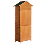 Armoire de jardin remise pour outils 79L x 49l x 190H cm 2 portes 2 étagères toit bitumé étanche bois sapin pré-huilé