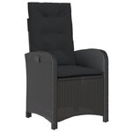 vidaXL Ensemble à manger de jardin 9Pièces coussins noir résine tressée