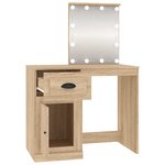 vidaXL Coiffeuse avec LED chêne sonoma 90x50x132 5cm bois d'ingénierie