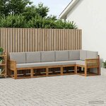 vidaXL Ensemble de canapés d'extérieur 6 Pièces Naturel et gris clair
