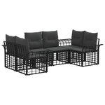 vidaXL Ensemble de canapés d'extérieur 6 pc Noir et Gris foncé