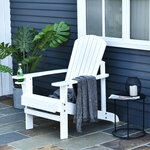 Fauteuil de jardin Adirondack chaise longue inclinable en bois 97L x 73l x 93H cm blanc