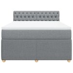 vidaXL Sommier à lattes de lit avec matelas Gris clair 140x200cm Tissu