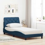 vidaXL Lit avec matelas bleu 80x200 cm tissu