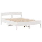 vidaXL Lit bibliothèque sans matelas blanc 120x190 cm bois pin massif