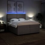 vidaXL Sommier à lattes de lit avec matelas Taupe 200x200 cm Tissu
