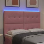 vidaXL Tête de lit LED avec des lumières à LED Rose 144 cm Polyester