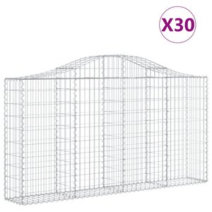 vidaXL Paniers à gabions arqués 30 Pièces 200x30x100/120 cm Fer galvanisé