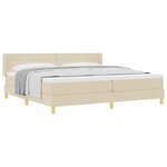vidaXL Lit à ressorts avec matelas Crème 200 x 200 cm Polyester