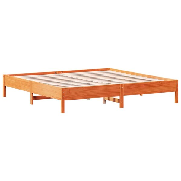 vidaXL Cadre de lit sans matelas cire marron 200x200cm bois pin massif