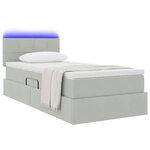 vidaXL Lit avec rangement et LED Gris clair 90 x 200 cm Velours