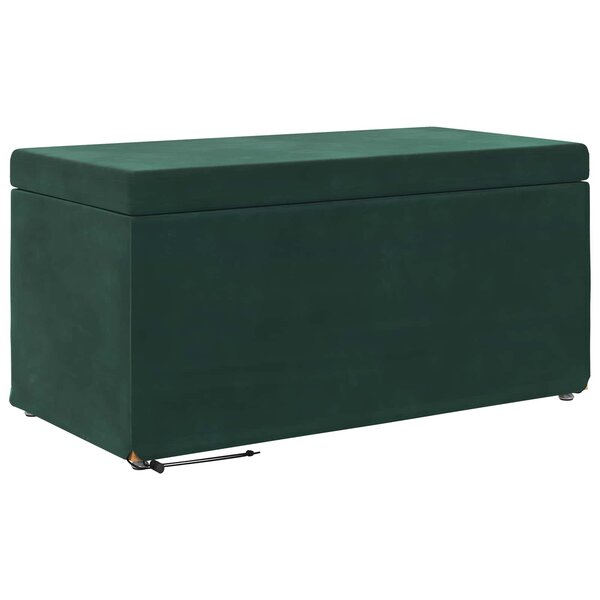 vidaXL Tabouret Vert foncé 81 x 41 x 40 cm Velours et Bois Composite