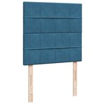 vidaXL Sommier à lattes de lit avec matelas bleu 90x200 cm velours