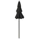 vidaXL Parasol de jardin à 3 niveaux avec mât en aluminium noir