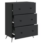 vidaXL Armoire à tiroirs Noir 66 x 34 5 x 90 cm Bois d'ingénierie
