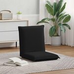 vidaXL Fauteuil de sol ajustable Noir Tissu en laine de mouton