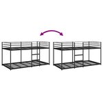 VidaXL Lit superposé sans matelas noir 90x190 cm acier