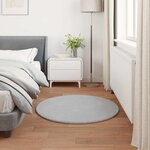 vidaXL Tapis en Fourrure Synthétique de Lapin Olite Gris Ø 80 cm