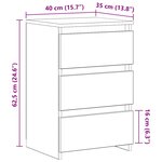 vidaXL Tables de chevet 2 Pièces blanc 40x35x62 5 cm bois d'ingénierie