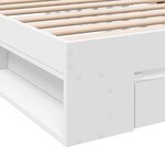 vidaXL Cadre de lit avec tiroir blanc 90x190 cm bois d'ingénierie
