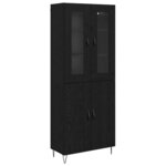vidaXL Haut Armoire Chêne blanc et noir 69 5 x 34 x 180 cm