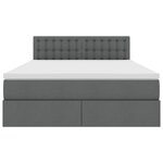 vidaXL Lit avec rangement et LED Gris foncé 140 x 200 cm tissu