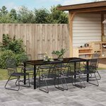 vidaXL Ensemble de salle à manger pour jardin 9 Pièces Noir Rattan PVC