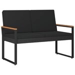 vidaXL Ensemble de meubles d'extérieur 4 pc Noir polyrotin